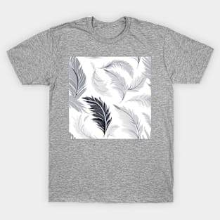 black, lavender and gray feathers T-Shirt